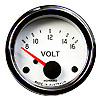 HIWHITE Voltmeter Electric Short Sweep 8-16 volt 52mm 12 volt Chrome